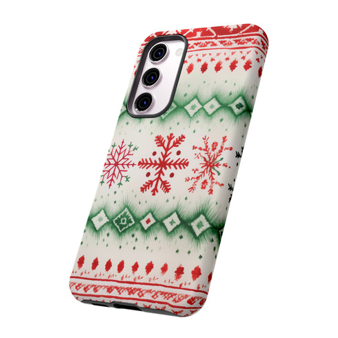 Icelandic Watercolor inspired by Christmas Sweaters - Impact Resistant Phone Case